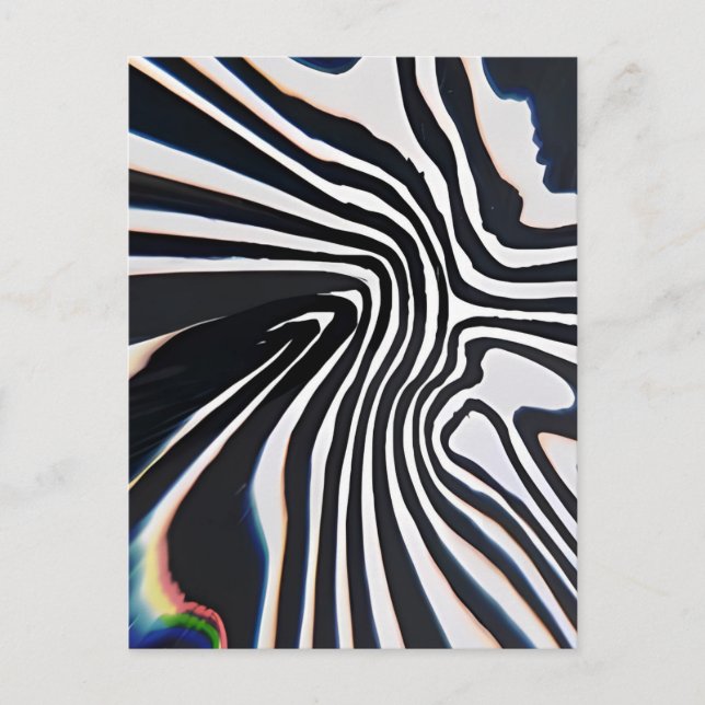 Cartão Postal Prisma de Arte de Linha Distorcida com Efeito Glit (Frente)