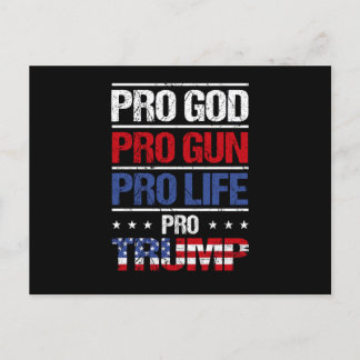Cartão Postal Pro God Pro Gun Pro Life Pro Trump Eleição
