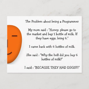 Cartão Postal Problem about being a Programmer Funny Mom Joke