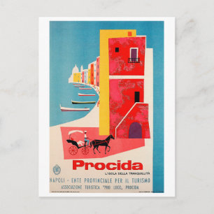 Cartão Postal Procida Coast, Nápoles, Itália