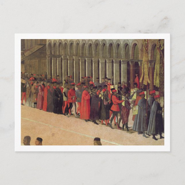 Cartão Postal Procissão na Rua. Quadrado de Mark, detalhes da mu (Frente)