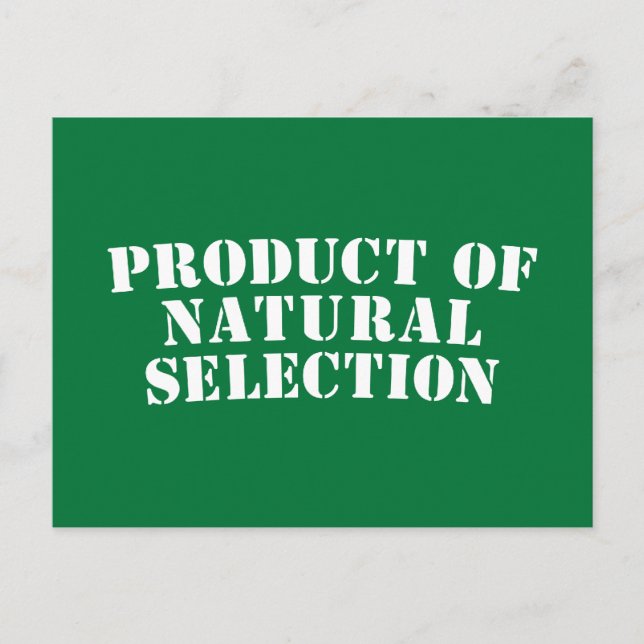 Cartão Postal Produto Da Seleção Natural (Frente)