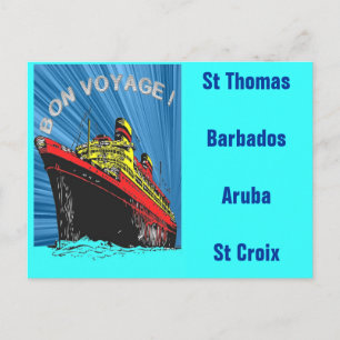 Cartão Postal Produto de Design de Viagem de Deco de Arte Retroa