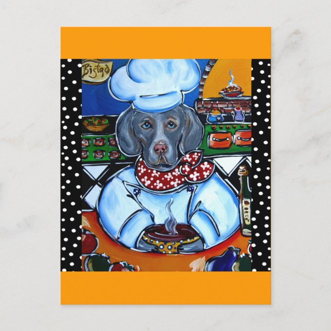 Cartão Postal Produtos Chef Weimaraner (Frente)