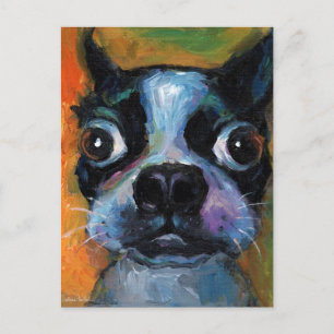 Cartão Postal Produtos de retrato de cachorro filhote Boston Ter