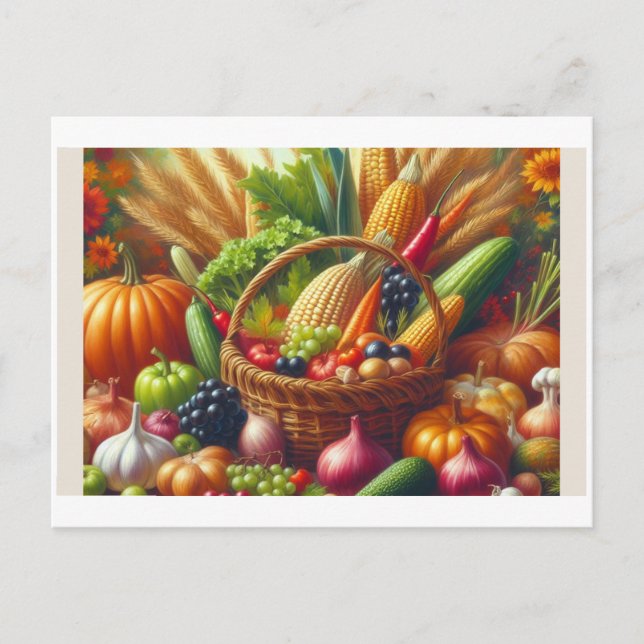 Cartão Postal Produtos hortícolas e Frutas, (Frente)