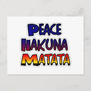 Cartão Postal Produtos para presentes da Peace Hakuna Matata