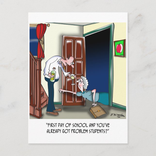 Cartão Postal Professor após o primeiro dia de escola (Frente)