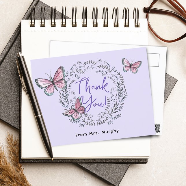 Cartão Postal Professor Borboleta Agradecimento (Criador carregado)