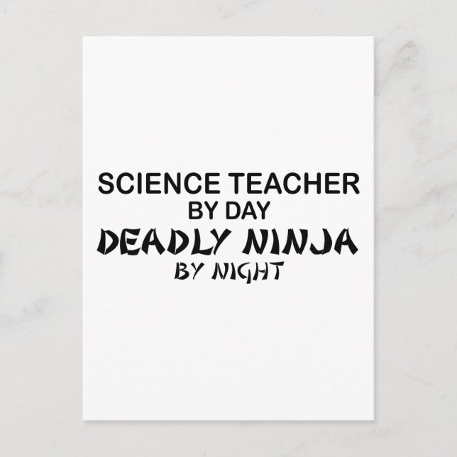 Cartão Postal Professor de Ciência Morre Ninja (Frente)