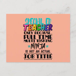 Cartão Postal Professor de Educação Especial Somente Porque Temp