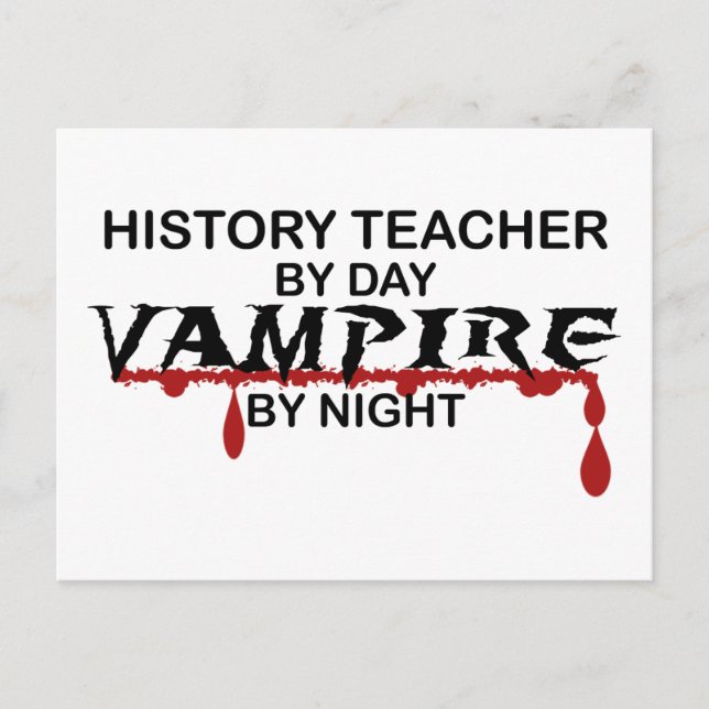 Cartão Postal Professor de História Vampiro da Noite (Frente)