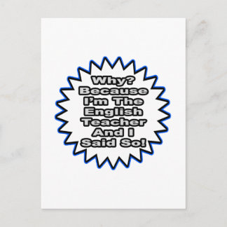 Cartão Postal Professor De Inglês... Porque Eu Disse Isso.