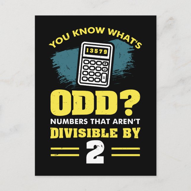 Cartão Postal Professor de Matemática Pun Gift (Frente)