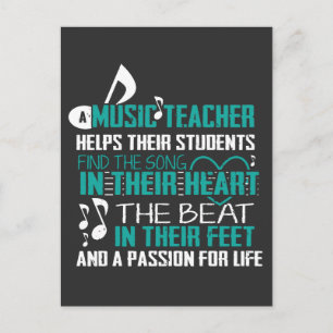 Cartão Postal Professor de música para apreciação da camisa b