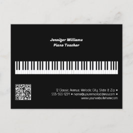 Cartão Postal Professor de Piano Profissional Código QR de Negóc