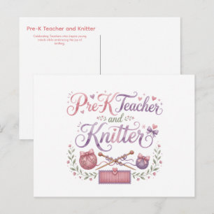 Cartão Postal Professor de Pré-K e Tricoteira Professor