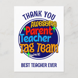Cartão Postal Professor Escola Pai/Mãe EQUIPE TAG