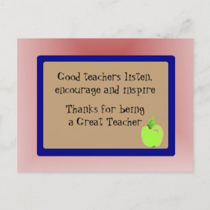 Cartão Postal Professor excelente Obrigado