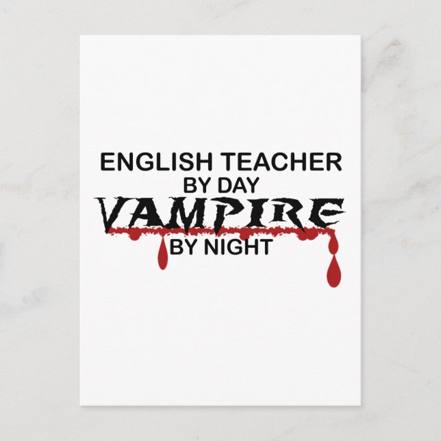 Cartão Postal Professor Inglês Vampire pela Noite (Frente)