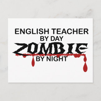 Cartão Postal Professor Inglês Zombie