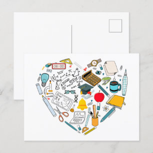 Cartão Postal Professor Instrutor Professor Tool Heart