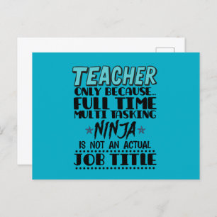 Cartão Postal Professor Só Porque Ninja Multitarefa De Tempo De 