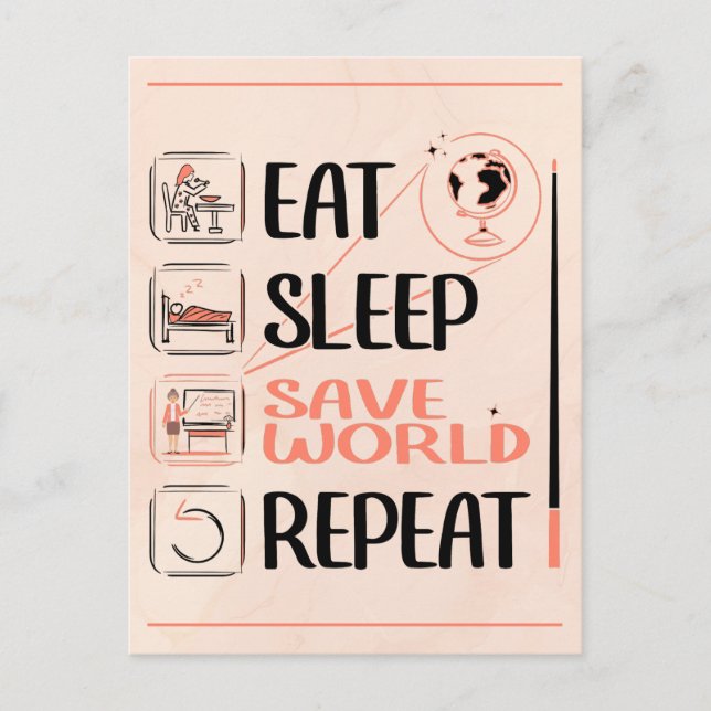 Cartão Postal Professor Super de Geografia Salva o Mundo Obrigad (Frente)