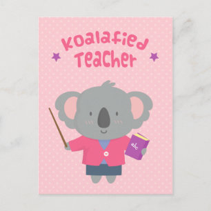 Cartão Postal Professor Urso Coala Engraçadinho e Divertido