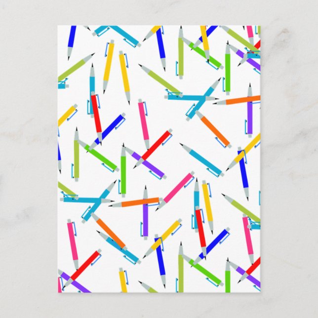 Cartão Postal Professora de Arte Mecânica Pencils, (Frente)
