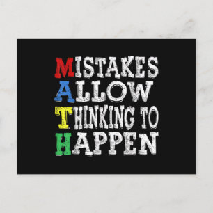 Cartão Postal Professora Math Adora Erros Permitem Pensar