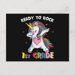 Cartão Postal Professores do 1º ano da Escola Ready Rock Unicorn