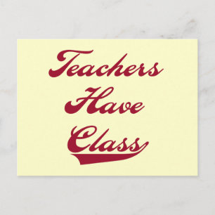 Cartão Postal Professores têm Camisetas vermelhos de classe e p