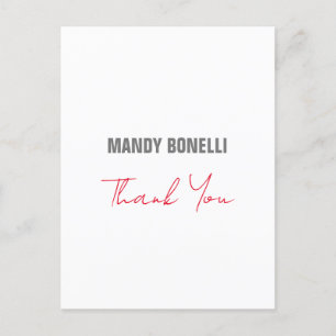 Cartão Postal Profissional elegante moderno minimalista obrigado