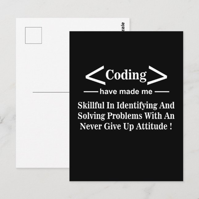 Cartão Postal Programador Codificador Desenvolvedor Programador  (Frente/Verso)