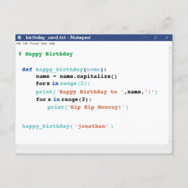 Cartão Postal Programador do Notepad Formato de Codificador de A