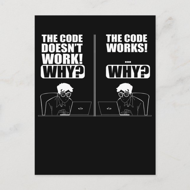 Cartão Postal Programador engraçado de codificação de Engenheiro (Frente)