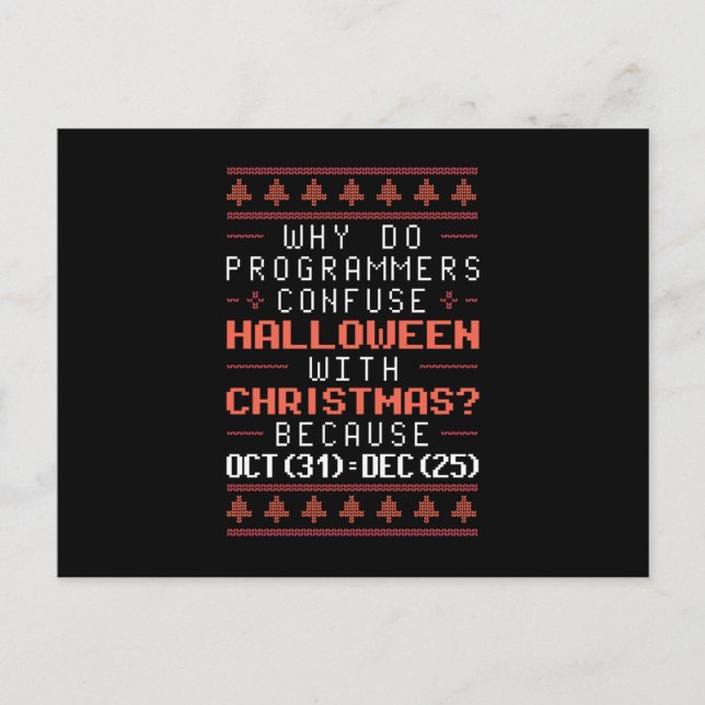 Cartão Postal Programmer holidays (Frente)