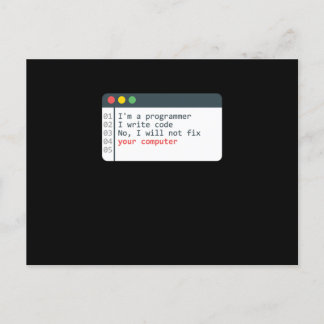 Cartão Postal Programmer HTML Computer Coder Coding Programming 