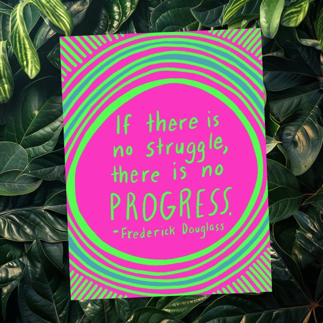 Cartão Postal PROGRESSO DO PROGRESSO Verde limão de Citação Doug (STRUGGLE PROGRESS Douglass Quote Lime Green Brat Kamala Harris Postcard
)