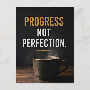 Cartão Postal 📈 Progresso Não Perfeição Motivação Diária Sucess