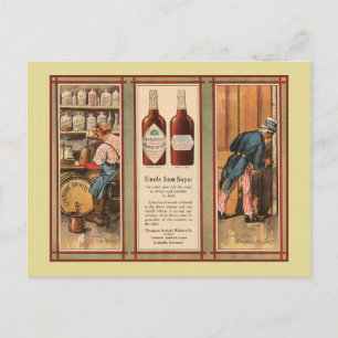 Cartão Postal Proibição do Tio Sam do Kentucky Bourbon