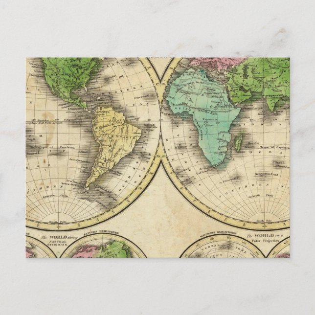 Cartão Postal Projeção mundial (Frente)