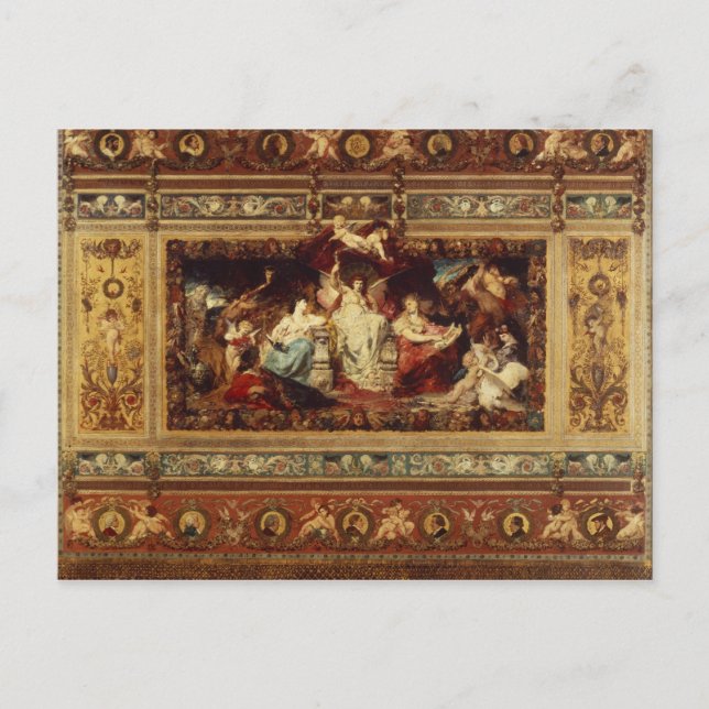 Cartão Postal Projete para a cortina na ópera de Dresden (Frente)