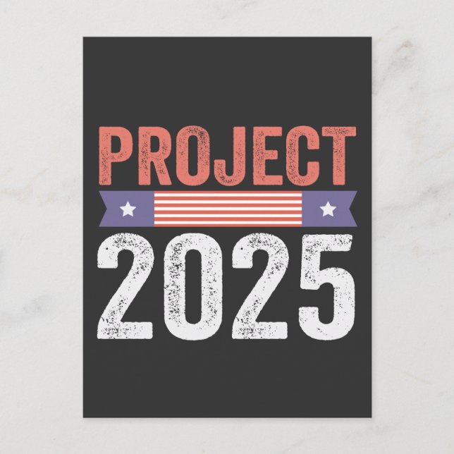 Cartão Postal Projeto 2025 Trump American Patroitic T-Shirt (Frente)
