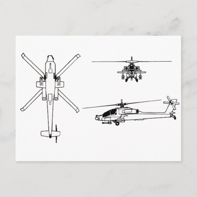 Cartão Postal Projeto AH-64 (Frente)