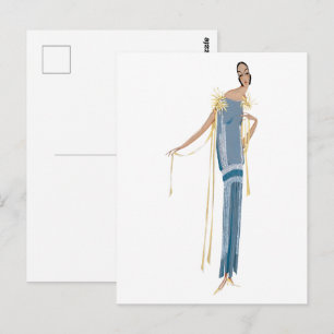 Cartão Postal Projeto de vestido, verão, laço no coração (1924)