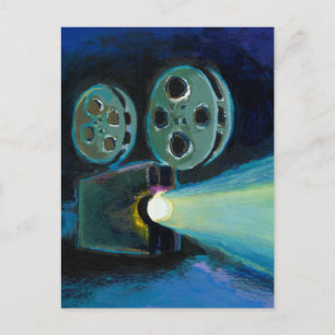 Cartão Postal Projetor de filmes - pintura expressiva colorida