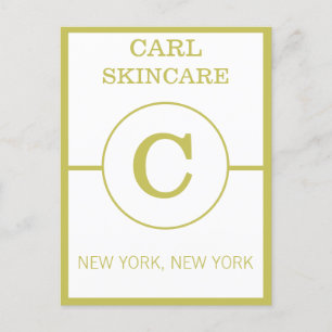 Cartão Postal Promo Comercial do Monograma de Bela Trendente Sal