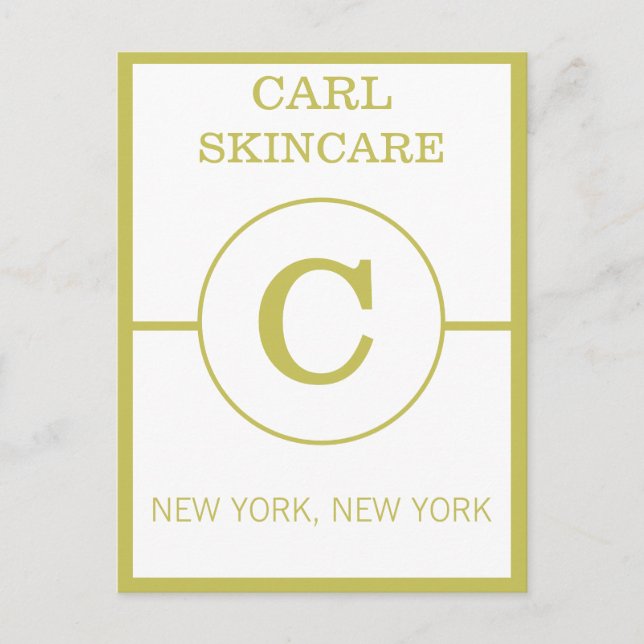 Cartão Postal Promo Comercial do Monograma de Bela Trendente Sal (Frente)